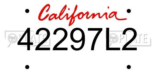 42297L2 California License Plate