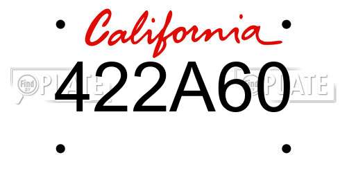 422A60 California License Plate