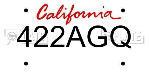 422AGQ California License Plate