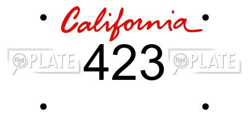 423 California License Plate