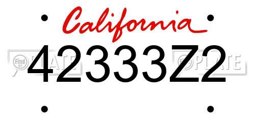 42333Z2 California License Plate