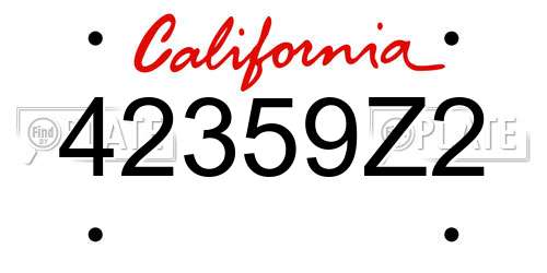 42359Z2 California License Plate