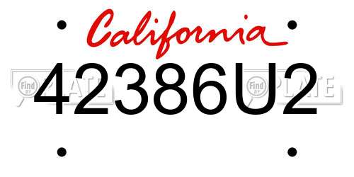 42386U2 California License Plate