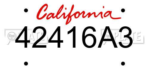 42416A3 California License Plate