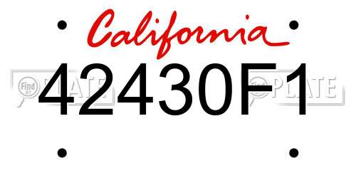 42430F1 California License Plate