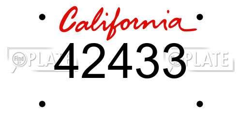 42433 California License Plate