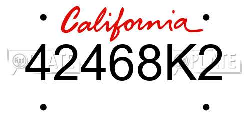 42468K2 California License Plate