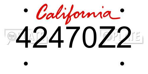 42470Z2 California License Plate