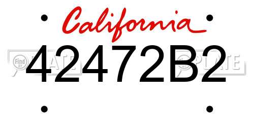 42472B2 California License Plate