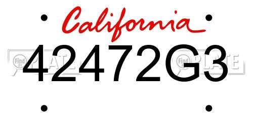 42472G3 California License Plate