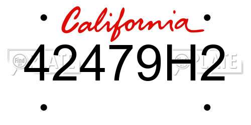 42479H2 California License Plate