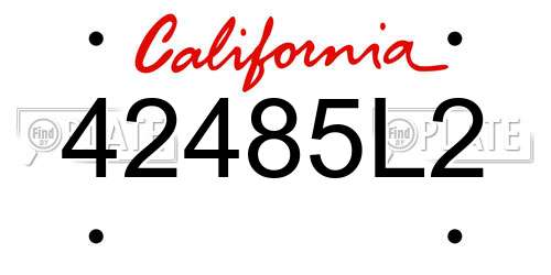 42485L2 California License Plate