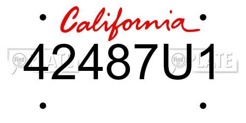 42487U1 California License Plate