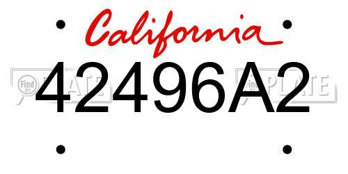42496A2 California License Plate