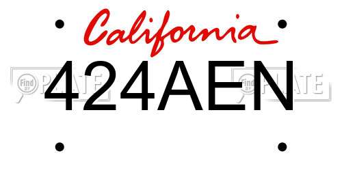 424AEN California License Plate