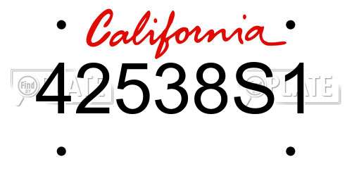42538S1 California License Plate