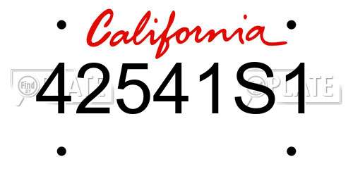 42541S1 California License Plate