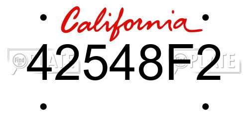 42548F2 California License Plate