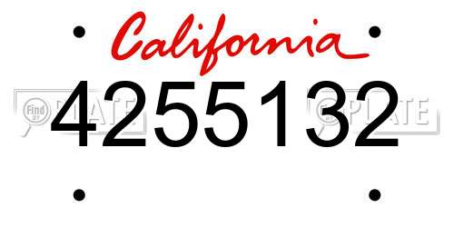 4255132 California License Plate