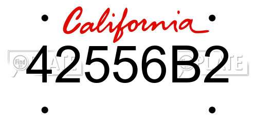 42556B2 California License Plate