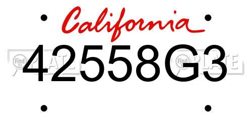 42558G3 California License Plate