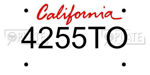 4255TO California License Plate