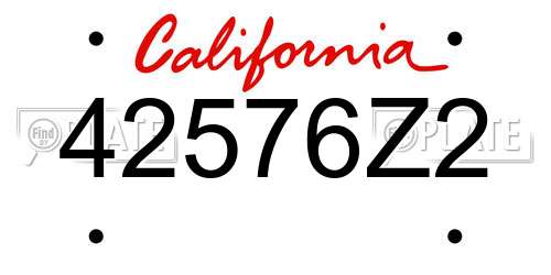 42576Z2 California License Plate