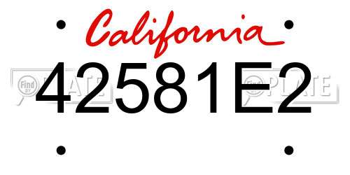 42581E2 California License Plate