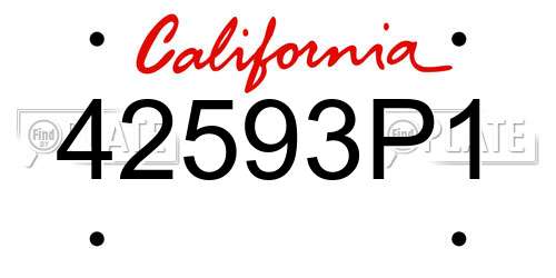 42593P1 California License Plate