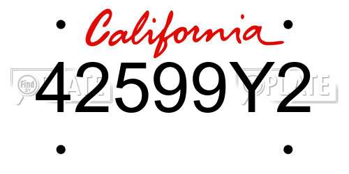 42599Y2 California License Plate