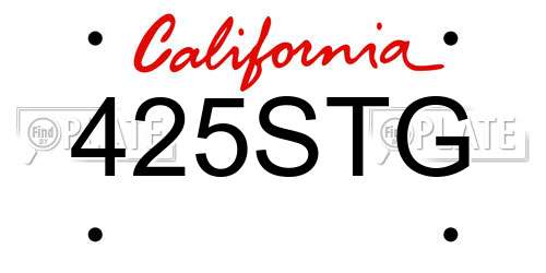 425STG California License Plate
