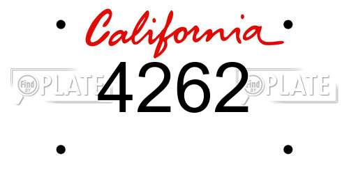 4262 California License Plate