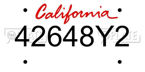 42648Y2 California License Plate