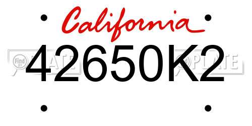 42650K2 California License Plate