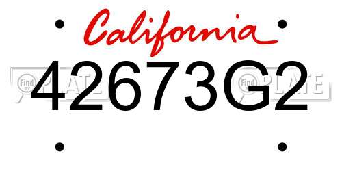 42673G2 California License Plate