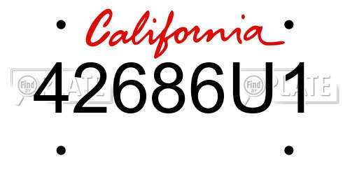 42686U1 California License Plate