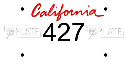 427 California License Plate