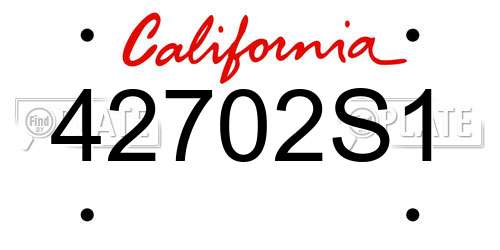 42702S1 California License Plate