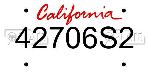 42706S2 California License Plate