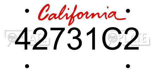 42731C2 California License Plate