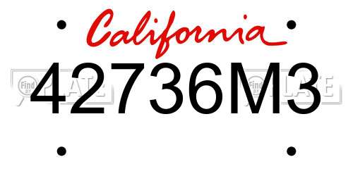 42736M3 California License Plate