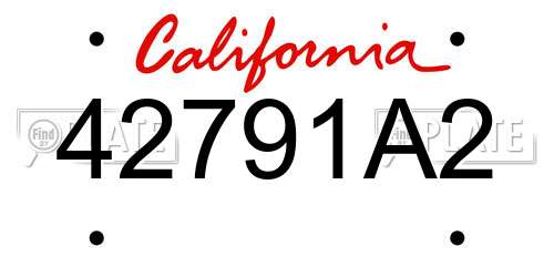 42791A2 California License Plate