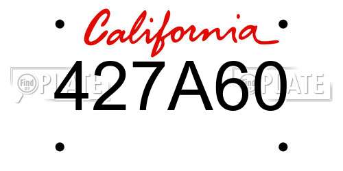 427A60 California License Plate