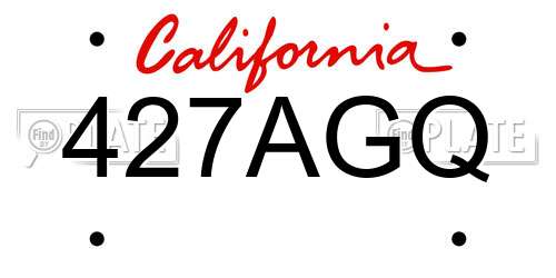 427AGQ California License Plate