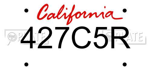 427C5R California License Plate