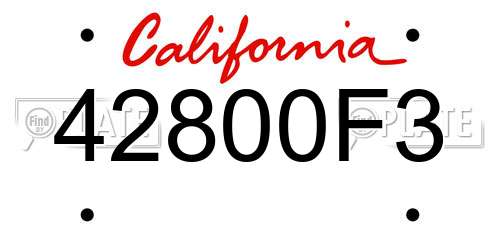 42800F3 California License Plate