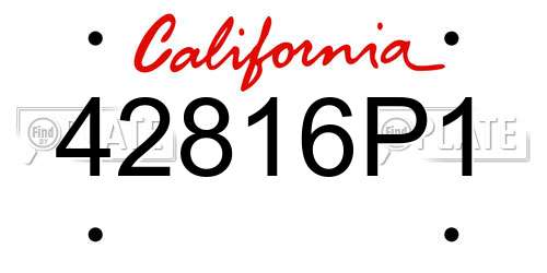 42816P1 California License Plate