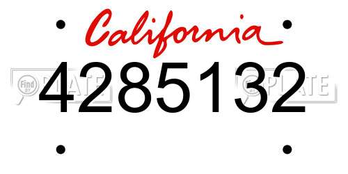 4285132 California License Plate