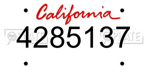 4285137 California License Plate