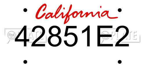 42851E2 California License Plate